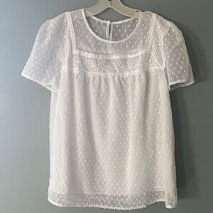 Elegant White Lace Women's Top